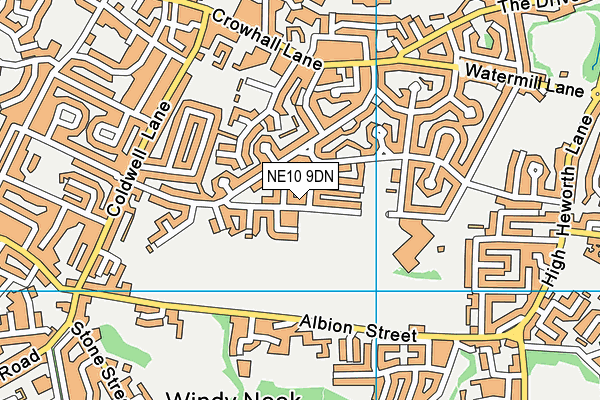 NE10 9DN map - OS VectorMap District (Ordnance Survey)