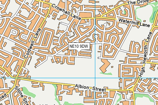 NE10 9DW map - OS VectorMap District (Ordnance Survey)