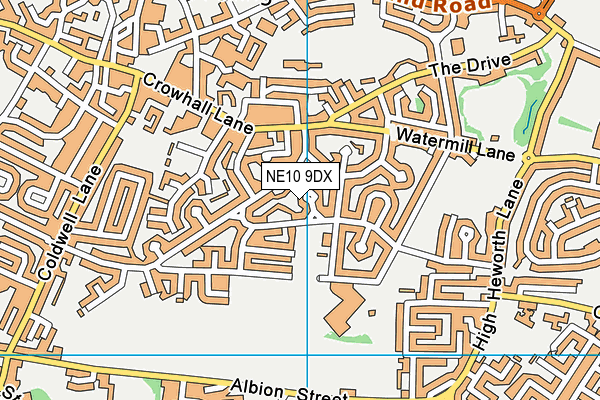 NE10 9DX map - OS VectorMap District (Ordnance Survey)