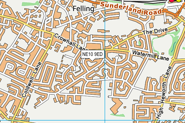 NE10 9ED map - OS VectorMap District (Ordnance Survey)