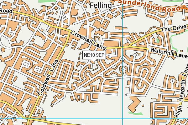 NE10 9EF map - OS VectorMap District (Ordnance Survey)