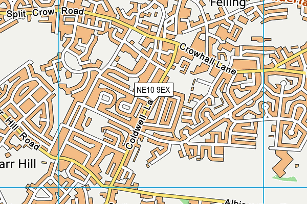 NE10 9EX map - OS VectorMap District (Ordnance Survey)