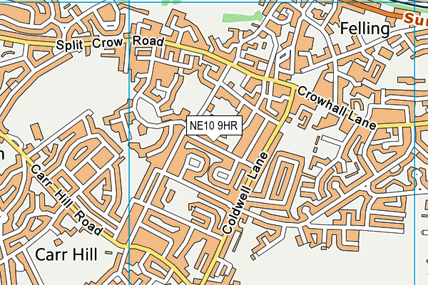 NE10 9HR map - OS VectorMap District (Ordnance Survey)