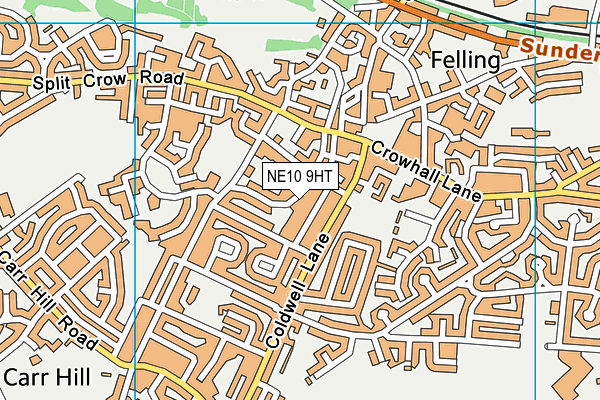 NE10 9HT map - OS VectorMap District (Ordnance Survey)
