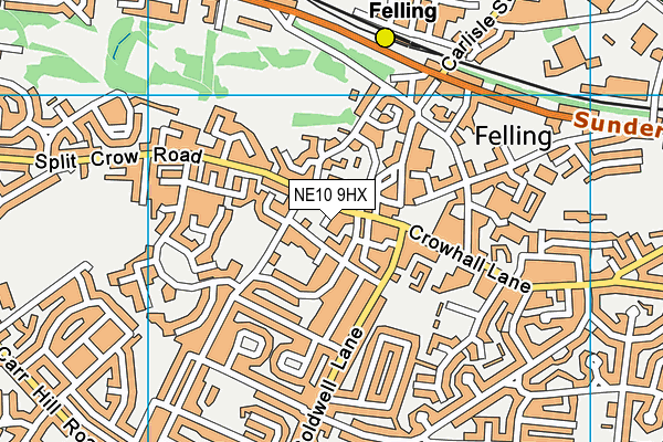 NE10 9HX map - OS VectorMap District (Ordnance Survey)