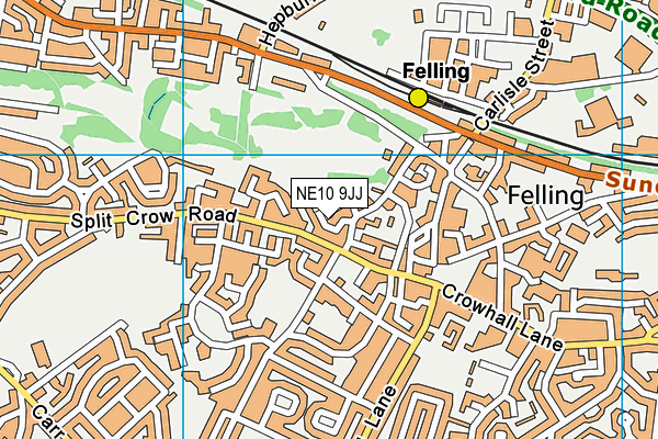 NE10 9JJ map - OS VectorMap District (Ordnance Survey)