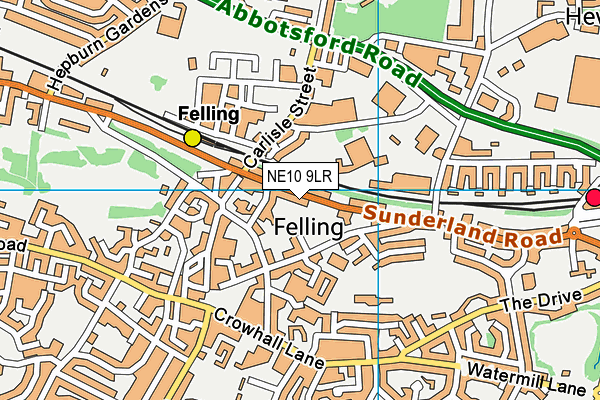 Felling Park map (NE10 9LR) - OS VectorMap District (Ordnance Survey)