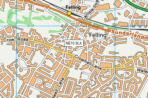 NE10 9LX map - OS VectorMap District (Ordnance Survey)