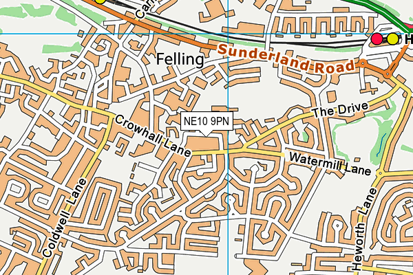 NE10 9PN map - OS VectorMap District (Ordnance Survey)