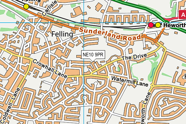 NE10 9PR map - OS VectorMap District (Ordnance Survey)