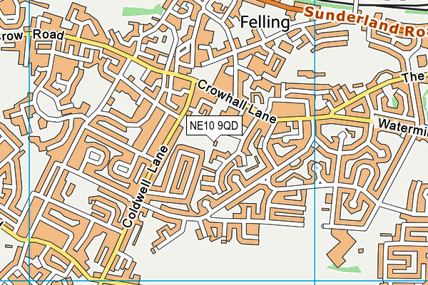 NE10 9QD map - OS VectorMap District (Ordnance Survey)