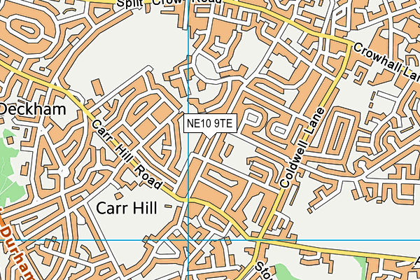 NE10 9TE map - OS VectorMap District (Ordnance Survey)