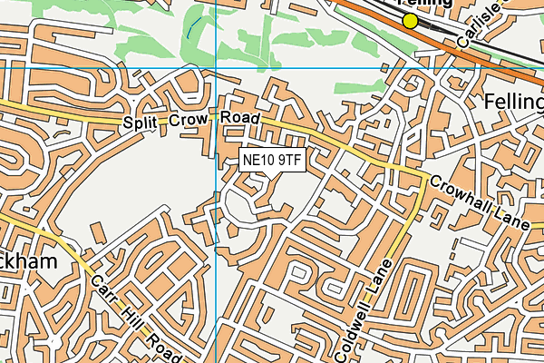 NE10 9TF map - OS VectorMap District (Ordnance Survey)