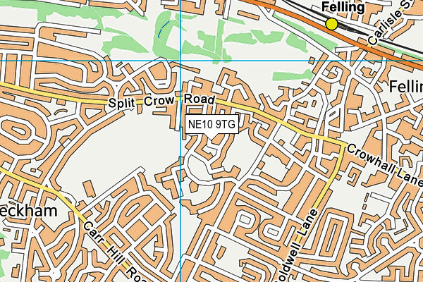 NE10 9TG map - OS VectorMap District (Ordnance Survey)