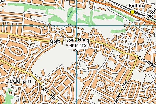 NE10 9TX map - OS VectorMap District (Ordnance Survey)