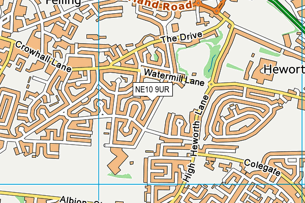 NE10 9UR map - OS VectorMap District (Ordnance Survey)
