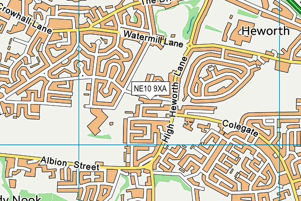 NE10 9XA map - OS VectorMap District (Ordnance Survey)