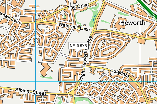 NE10 9XB map - OS VectorMap District (Ordnance Survey)
