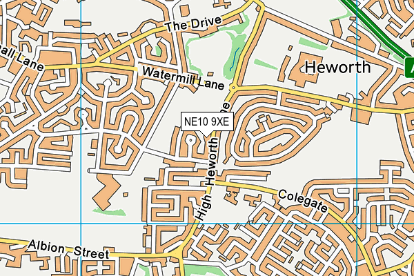 NE10 9XE map - OS VectorMap District (Ordnance Survey)