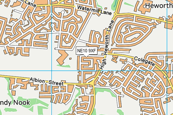 NE10 9XF map - OS VectorMap District (Ordnance Survey)