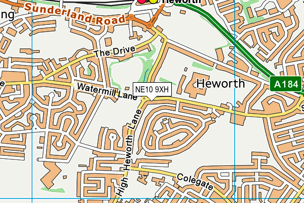 NE10 9XH map - OS VectorMap District (Ordnance Survey)