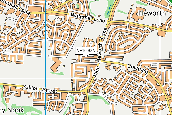 NE10 9XN map - OS VectorMap District (Ordnance Survey)