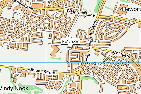 NE10 9XW map - OS VectorMap District (Ordnance Survey)