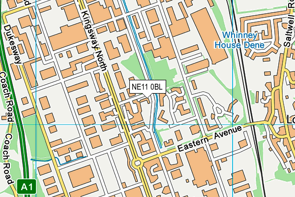 NE11 0BL map - OS VectorMap District (Ordnance Survey)