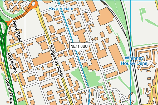 NE11 0BU map - OS VectorMap District (Ordnance Survey)