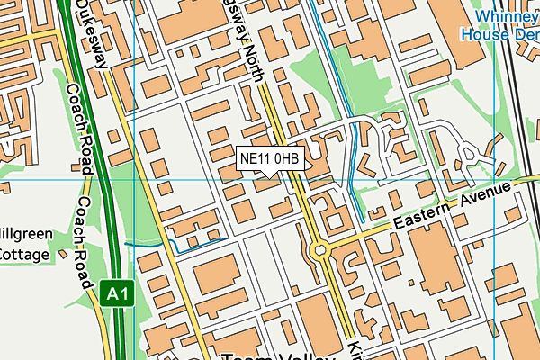 NE11 0HB map - OS VectorMap District (Ordnance Survey)