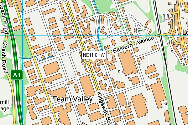 NE11 0HW map - OS VectorMap District (Ordnance Survey)