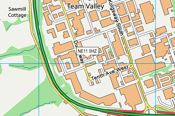 NE11 0HZ map - OS VectorMap District (Ordnance Survey)