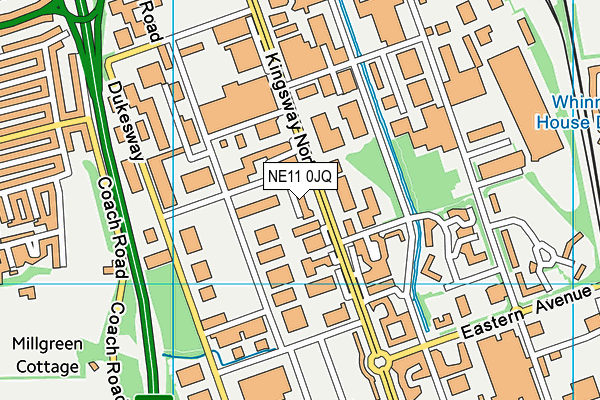 NE11 0JQ map - OS VectorMap District (Ordnance Survey)