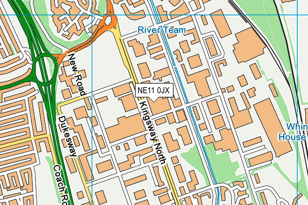 NE11 0JX map - OS VectorMap District (Ordnance Survey)