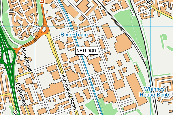 NE11 0QD map - OS VectorMap District (Ordnance Survey)