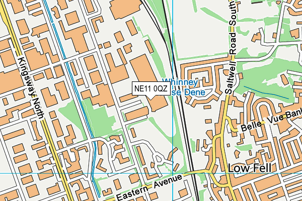 NE11 0QZ map - OS VectorMap District (Ordnance Survey)