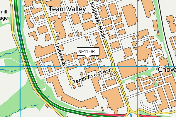 NE11 0RT map - OS VectorMap District (Ordnance Survey)