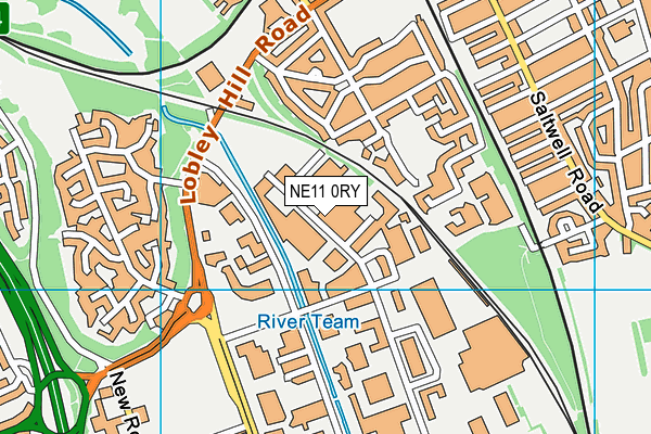 NE11 0RY map - OS VectorMap District (Ordnance Survey)