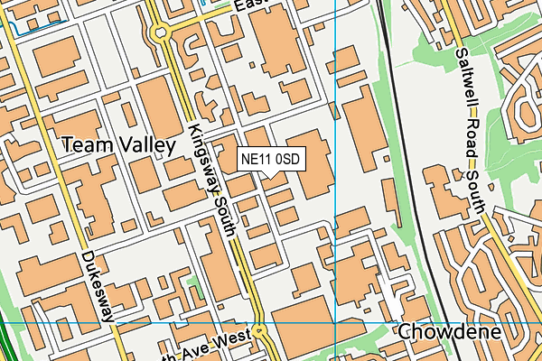 NE11 0SD map - OS VectorMap District (Ordnance Survey)