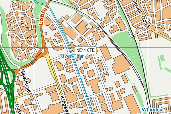NE11 0TE map - OS VectorMap District (Ordnance Survey)