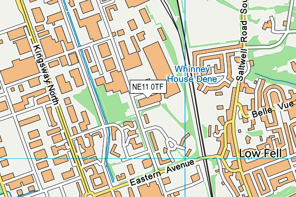 NE11 0TF map - OS VectorMap District (Ordnance Survey)