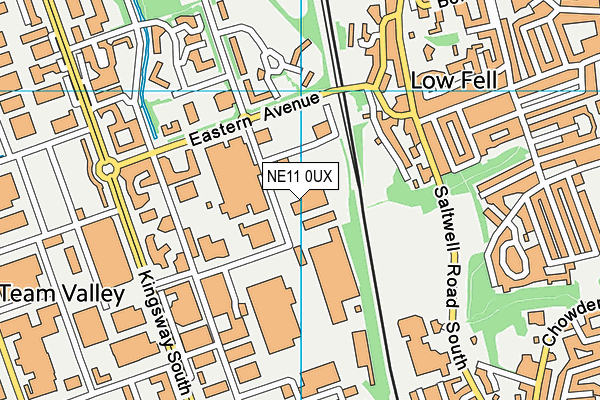 NE11 0UX map - OS VectorMap District (Ordnance Survey)