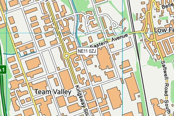 NE11 0ZJ map - OS VectorMap District (Ordnance Survey)