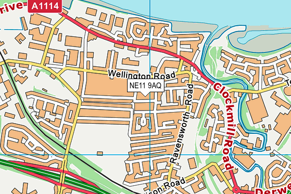 NE11 9AQ map - OS VectorMap District (Ordnance Survey)