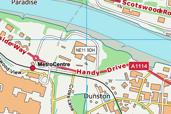 NE11 9DH map - OS VectorMap District (Ordnance Survey)