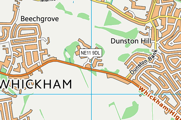 NE11 9DL map - OS VectorMap District (Ordnance Survey)