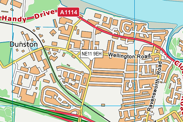 NE11 9EH map - OS VectorMap District (Ordnance Survey)