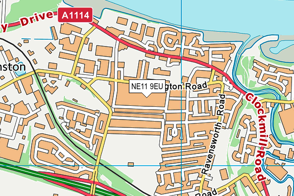 NE11 9EU map - OS VectorMap District (Ordnance Survey)