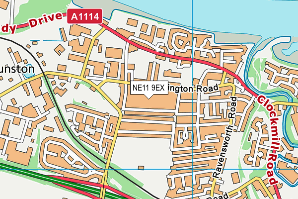 NE11 9EX map - OS VectorMap District (Ordnance Survey)