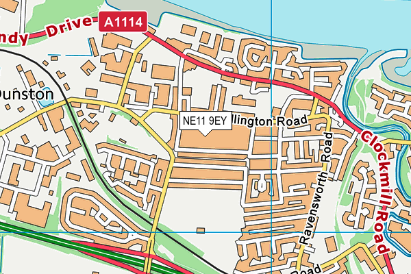 NE11 9EY map - OS VectorMap District (Ordnance Survey)